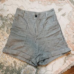super high waisted striped shorts